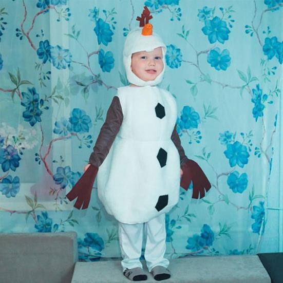Детский костюм снеговика Yousheng, комбинезон с длинными рукавами и головой животного, костюм для косплея, реквизит для фотосъемки, детский костюм для выступлений, одежда для новогодней вечеринки