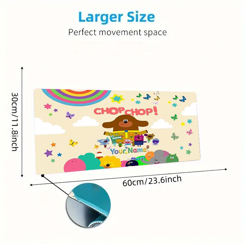 Hey Duggee Custom Name Large Size Mouse Pad Large Gaming Table Cushion Non-slip Laptop Tablet Big Mousepad XXL Mat Mini PC Playmat With Lock edge