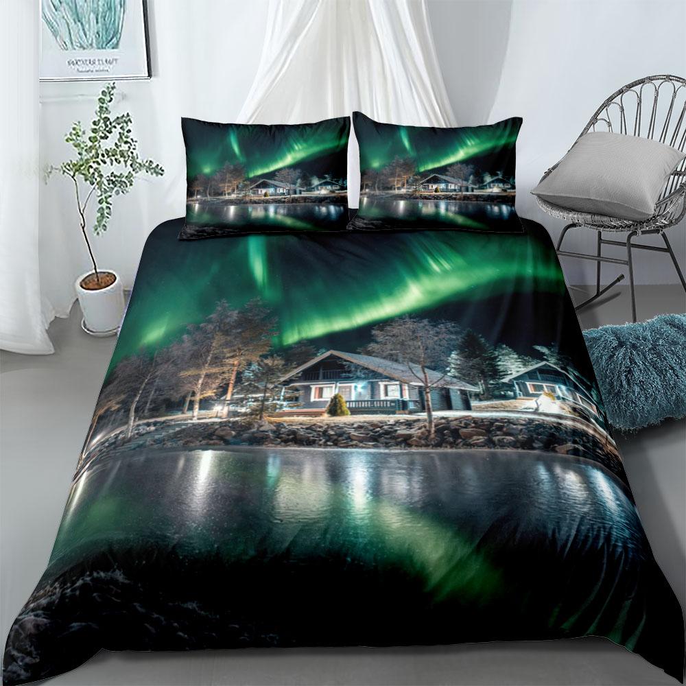 Mirror Waters Duvet Cover Set UK Single Double Queen US Twin Full King Size Pkm Bed Linen Set
