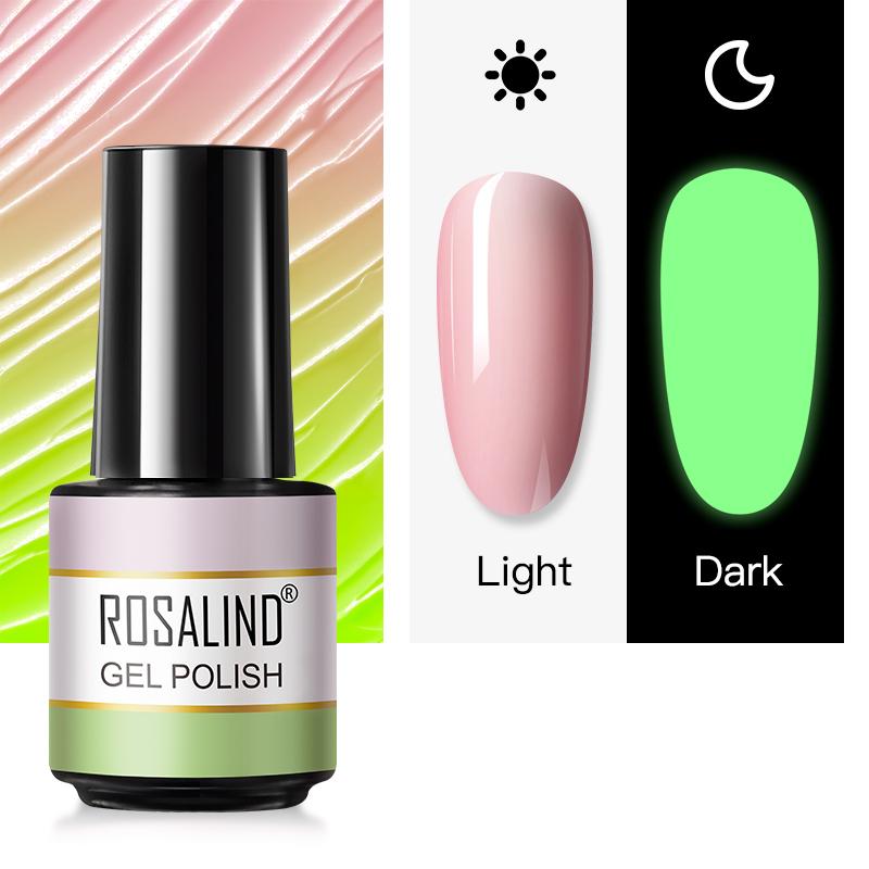 ROSALIND MINI 7 мл гель-лак для ногтей с вспышкой, долговечная основа «кошачий глаз», матовое верхнее покрытие, УФ-светодиод для дизайна ногтей