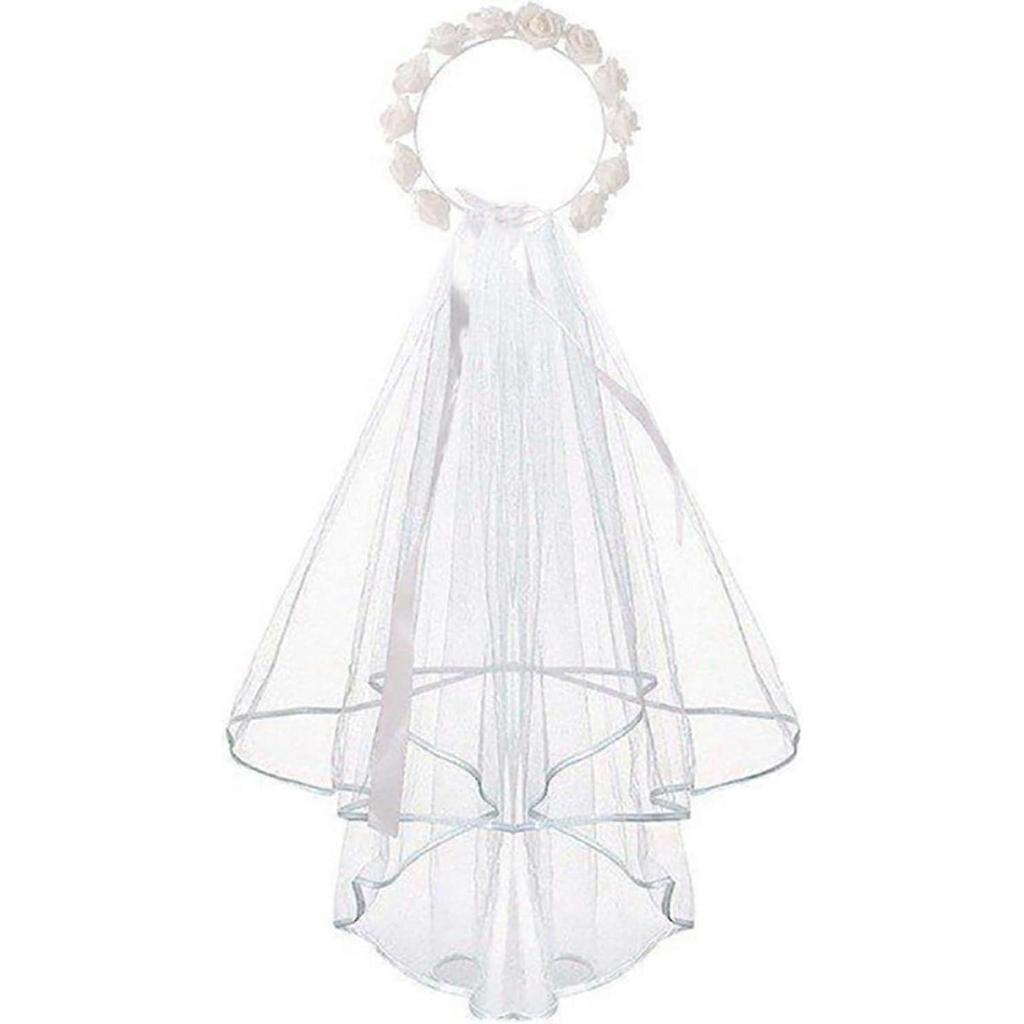 Delicate Bridal Headband With Veil For Wedding Photoshoots Bachelorette Party Hair Hoop Engagement Party Headdress