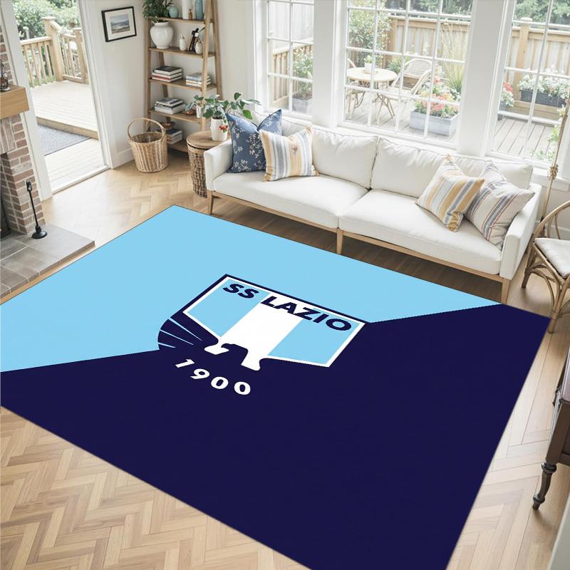 Lazio FC Design Crystal Velvet Carpet Cozy Non?Slip Printed Rug For Bedroom Living Room Entrance