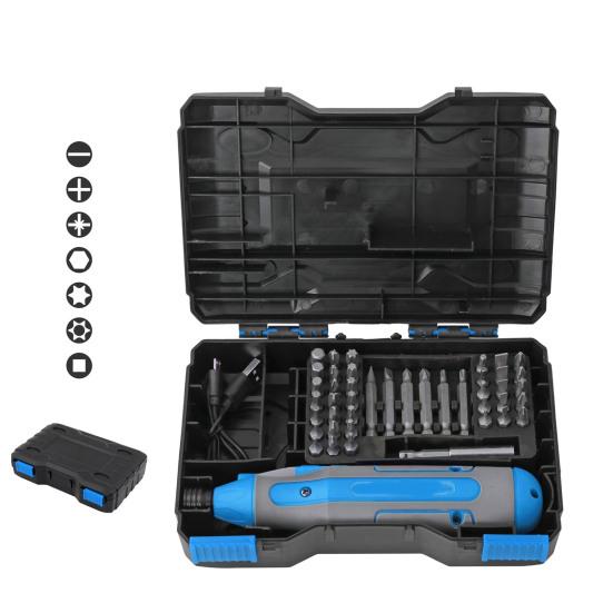 1 комплект, электрическая отвертка 4 В, 43 бита, встроенный аккумулятор емкостью 1300 мАч, электрическая отвертка с обратной зарядкой через USB, инструмент для разборки, бытовая техника