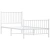 Metal Bed Frame with Headboard and Footboard White 90x200 cm