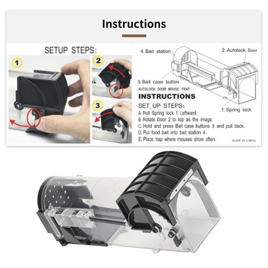 Высокочувствительная клетка-мышеловка Экологичный пластик Прочная конструкция Коробка для ловли мышей для дома
