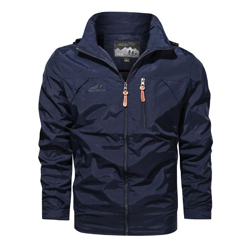 New Spring and Autumn Large Size Jacket Men's Windproof and Waterproof Outdoor Hooded Jacket Men's Jacket