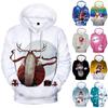 Мужская и женская модная рождественская толстовка с капюшоном с 3D принтом, пуловер с капюшоном, повседневная толстовка, топы