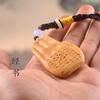 Wood Carved Buddha Statue Amitabha Nyorai Natural Kashiwagi Pendant Mini Mobile Strap Good Luck Twelve Zodiac Amulet Main Image Pray Warm Off 6cm X