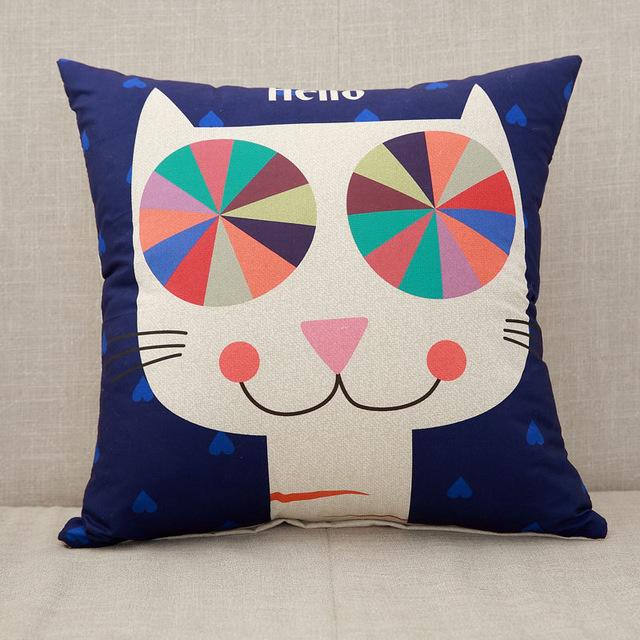 Cute Cartoon Cushion Cover Elephant Cat Decorative Pillowcase Giraffe Throw Pillow Case For Sofa Funda Cojin Kussenhoes