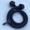 Черная веревка с D-образным кольцом для сгибания и разгибания рук - Аксессуар для тренажерного зала