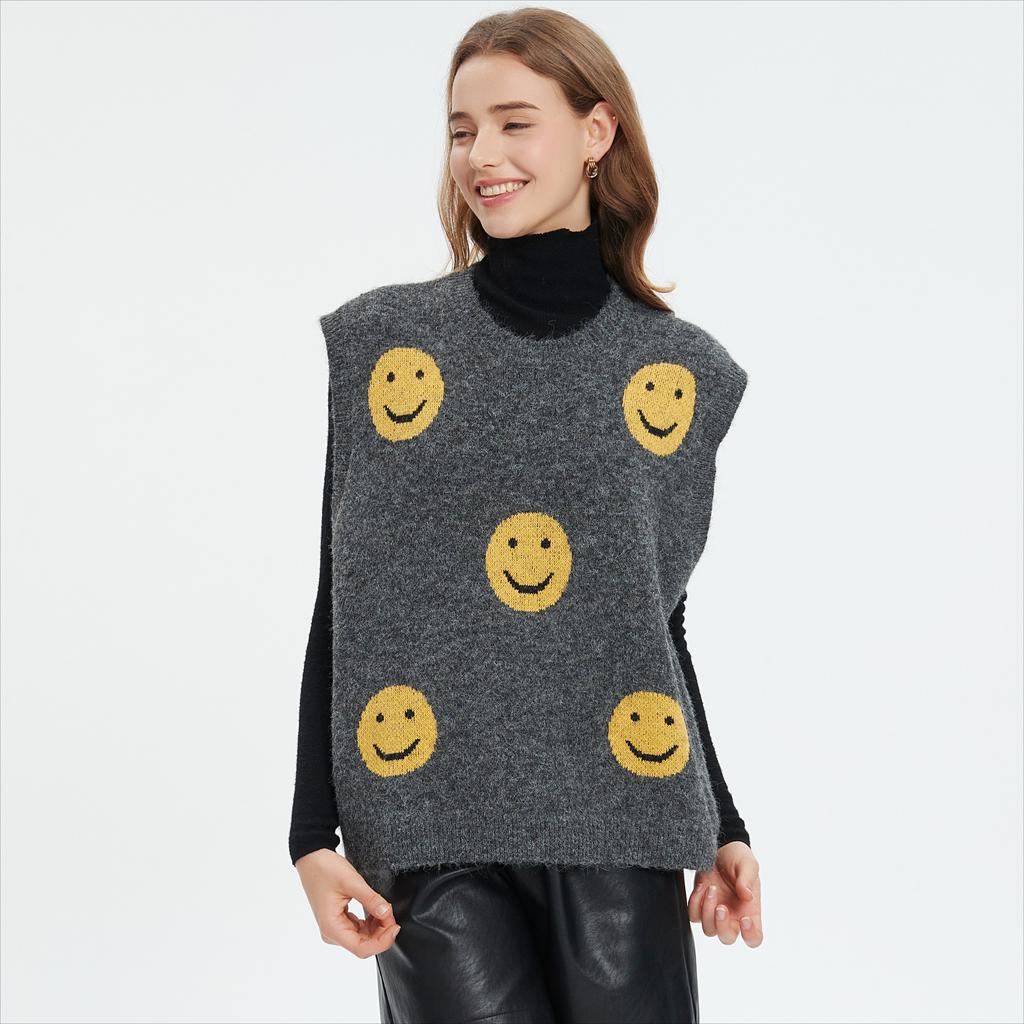 Dimanaf 2025 Winter Plus Size Autumn Women Sleeveless Vest Sweaters Knitting Fashion Oversize Casual Style Loose Sweater