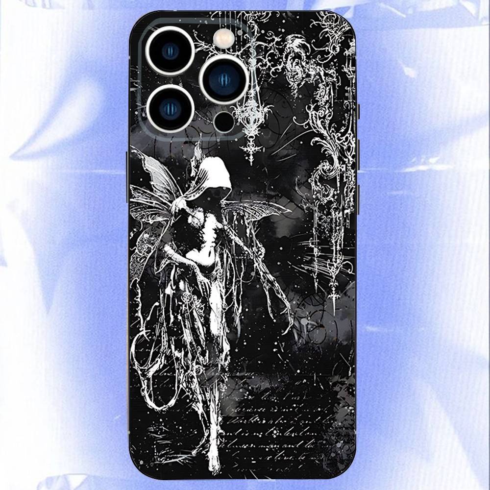 Темный Готический Кокетливый Киберсигилизм Для iPhone 12,16,13,14,15,17,11,Pro,Max,Plus,E,Air,Mini ТПУ Мягкий к коже чехол для телефона