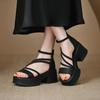 Женские сандалии на платформе 2025 Новые летние туфли в римском стиле высокого класса
