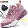 Fashion Women's Safety Shoes Anti-smash Anti Puncture Work Sneakers Women Protection Shoes Breathable Security Shoes Air Cushion