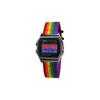 Casio Часы с кварцевым механизмом, нейлоновый ремешок, унисекс, черный циферблат, A158WA-1(Watch5--)