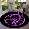 1pc Floral Geometry Round carpet, Made of Polyester,Perfect for Decorating Office Chairs, Living Rooms,Vibrant Decorative Rug