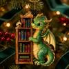 Фантастическое украшение-дракон для дома, книжный орнамент, книжные драконы, рождественское подвесное украшение, праздничное украшение, украшение для камина, акриловый готический кулон,