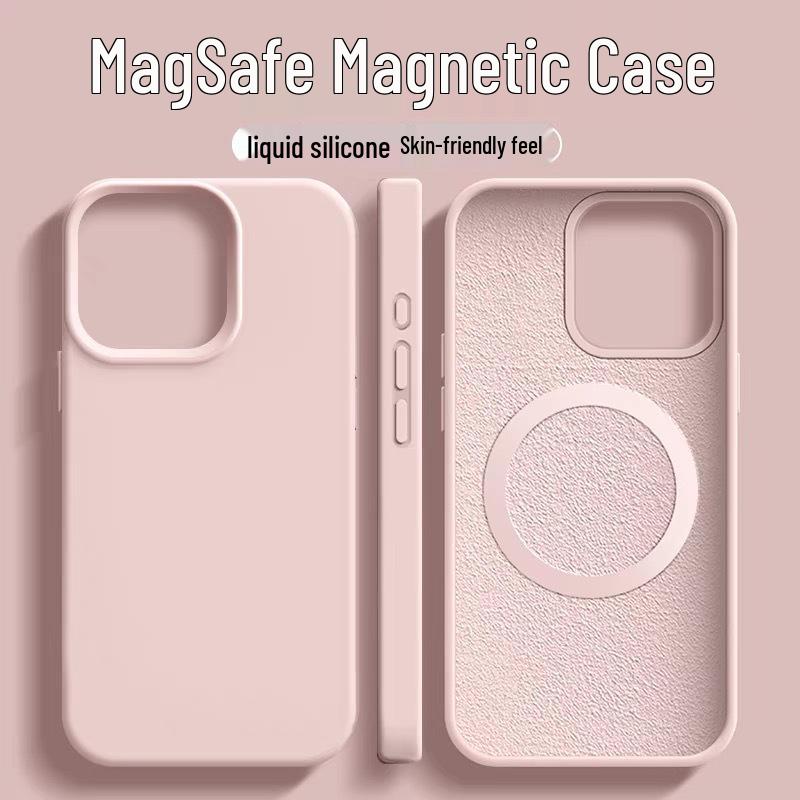 Жидкий силиконовый чехол для iPhone 17 Pro Max с большим отверстием и невидимой магнитной зарядкой - Совместим с Apple 16, Защита от падений, Новый.