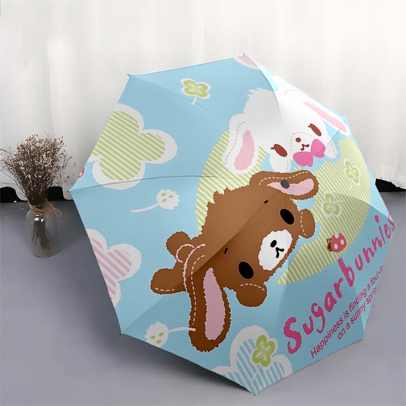 Sugarbunnies, Sanrio Automatic Open/Close Umbrella-Cute Umbrella with Cute Design, Portable 3-Fold Compact Umbrella for Men & Women, Hallowe