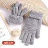 Half-finger Flip Gloves Winter Wool Knitted Gloves Touch Screen Thickened Warm and Cold-proof Student Riding Female Winter Fingers