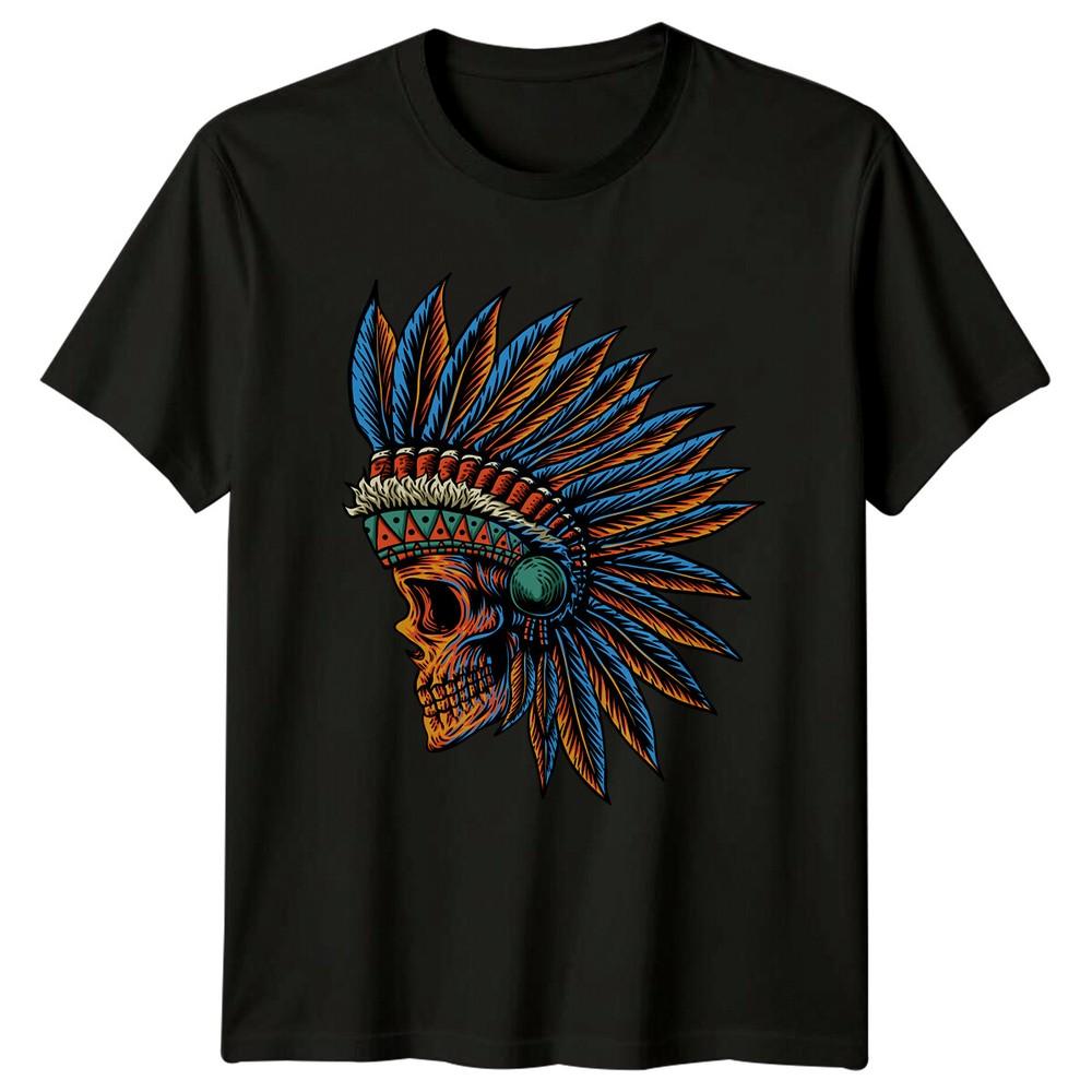 Skull With Headdress Culture Unisexs TShirt Unisexs Tee Graphic Unisex Top