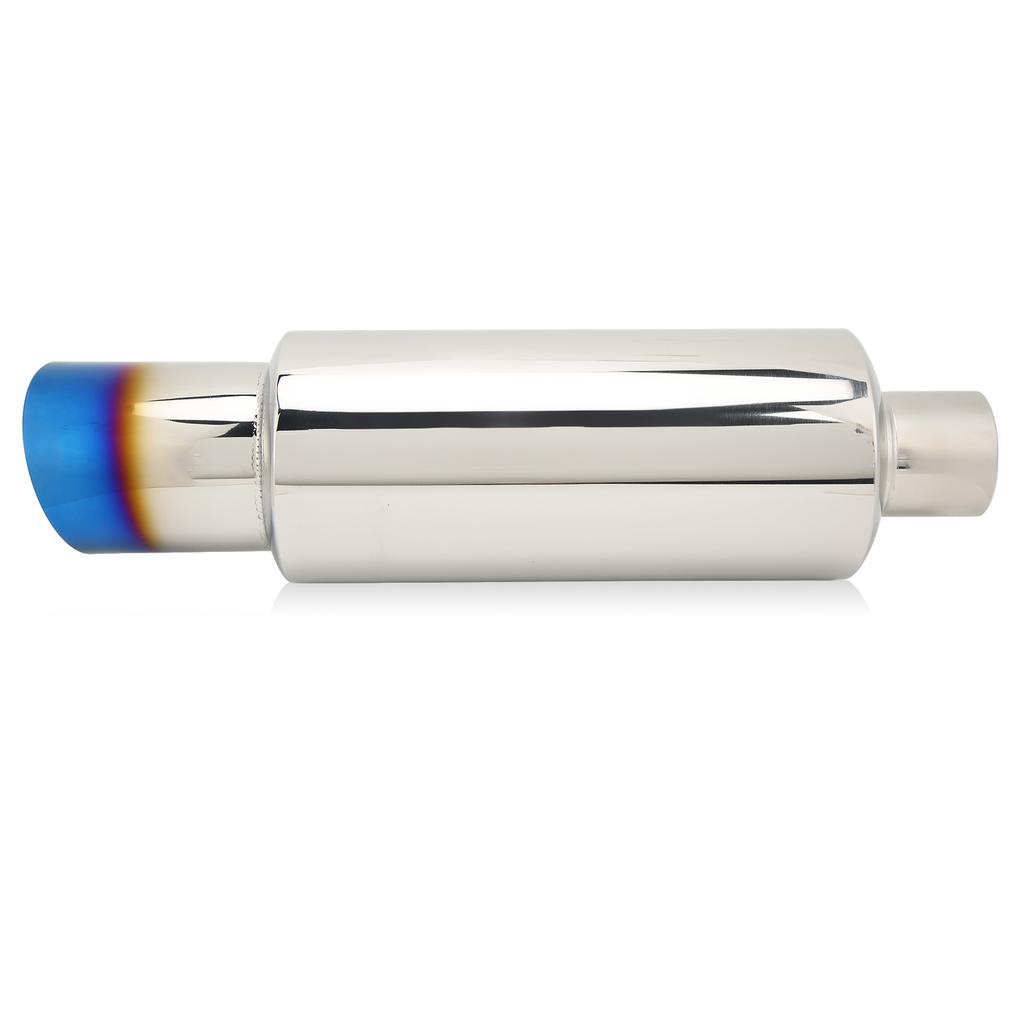 Глушитель выхлопных газов автомобиля Нержавеющая сталь Глушитель выхлопных газов 2-дюймовый вход 3-дюймовый выход Универсальный для автомобиля