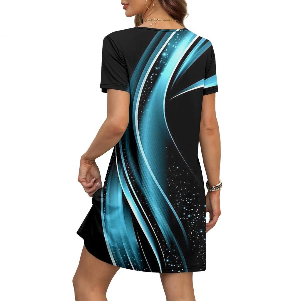 Женский повседневный сарафан с карманами, летнее пляжное платье в стиле бохо, цветочные блузки для женщин, футболки, платья с V-образным вырезом, свободные платья