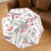 1PC Paris bicycles Umbrella-8-Rib Reinforced, Automatic Open, Lightweight & Durable, Cute Fashion Accessory for Outdoor, Beach, or Casual Use, Beach U