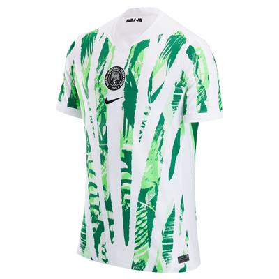 Nike Dri-Fit Fan Edition Сезон 2025 Футболка с коротким рукавом с быстрой сушкой Команда Нигерии Мужские топы Белый Сосново-зеленый Насыщенно-зеленый HM9660-100