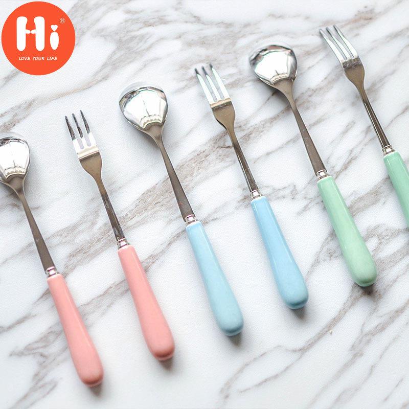 Привет Посуда Фруктовая вилка Кофейная ложка Десертная ложка Кухонные принадлежности