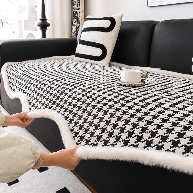 Диванная подушка неправильной формы с рисунком «гусиные лапки», противоскользящая подушка для четырех сезонов, осенне-зимний стиль, новый чехол для дивана