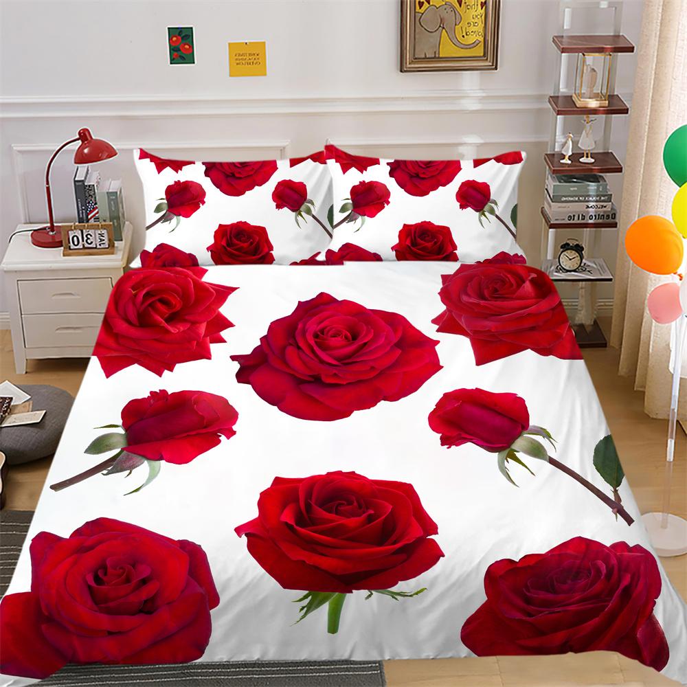 Комплект постельного белья с цветочным принтом, двойной размер, полиэстеровые покрывала, модное высококлассное домашнее постельное белье