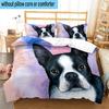 French Bulldog 3pcs Bedding,Including 1pc Duvet Cover And 2pcs Pillowcases Perfect for Christmas,Ideal for Bedroom, Dormitory