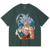 230 г/м² 100% хлопок Dragon Ball V47 Goku Ultra Instinct Принт Унисекс Тяжелая хлопковая футболка