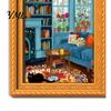 Vintage Style Photo Holder for Office Locker Cute Cat Magnetic Fridge Magnet, Wooden Picture Frame, Fun Reusable Frame Set Cabinets Scene Decor Metal