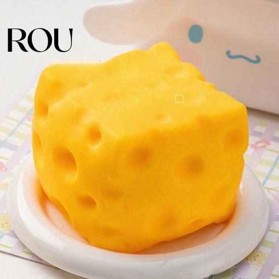 Cheese Sensory Toy Simulated Squeeze Unbreakable Stress Relief Slow Rising Decompression Block Fidget Simulation Food Pinch Square