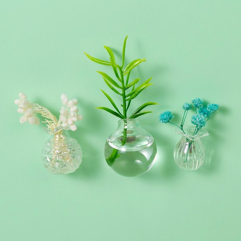 Ceramic Mini Plant Vase Excluding Plants Refrigerator Magnets Cute Vase Fridge Stickers  Gift
