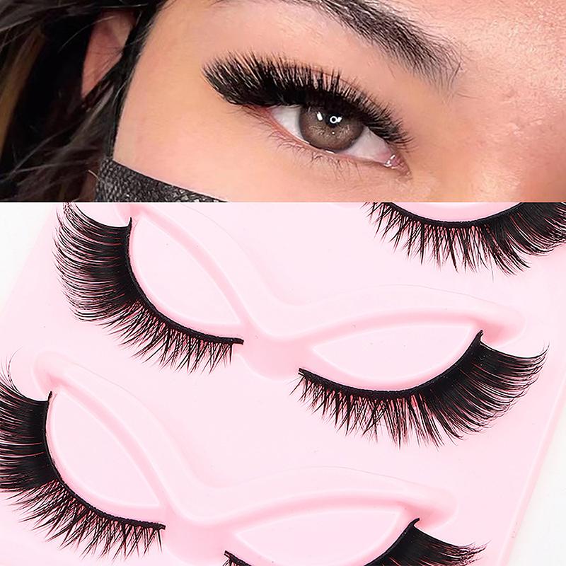 5Pairs Cat Eye 3D Mink Lashes Natural Eyelashes Winged End Eye Elongated False Eyelashes Lashes Extension