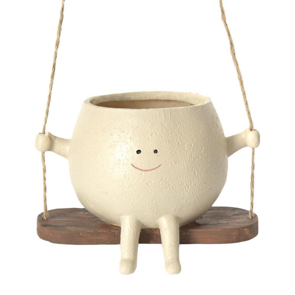 Wall Hanging Swing Face Planter Pot Waterproof Smiling Face Planter Home Decor