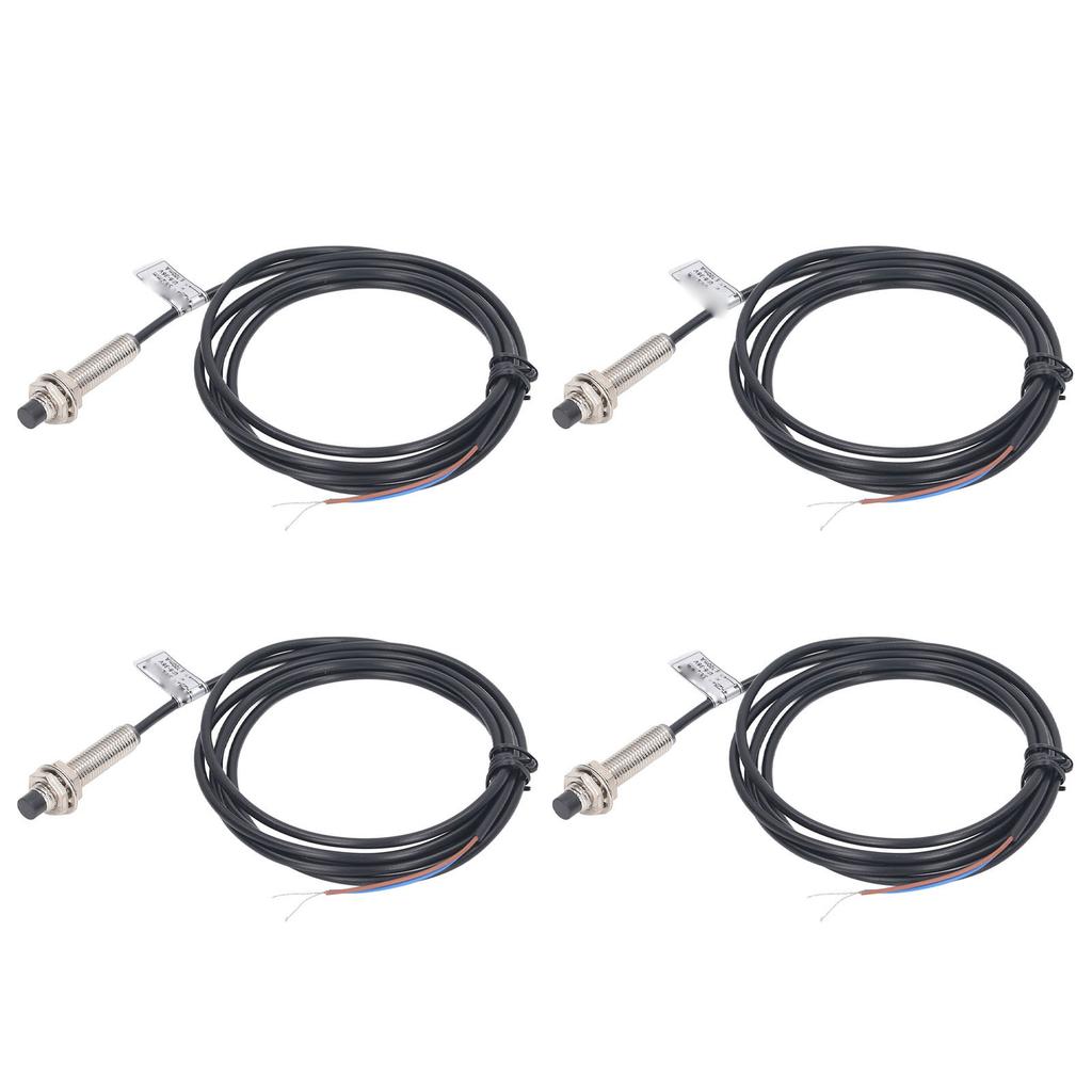 4 комплекта 8-миллиметровых датчиков приближения, индуктивных бесконтактных переключателей NPN, 2 провода, нормально замкнутый контакт, 6?36 В постоянного тока 2 мм Обнаружение