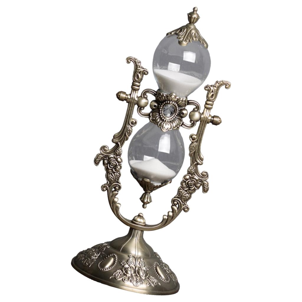 Винтажные стеклянные и металлические песочные часы 15/30 минут песочные часы для украшения гостиной гравированная вращающаяся подставка для песочных часов