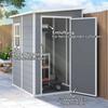 4'x5' Garden Storage Shed, Lean to Shed, Lockable Garden Shed with Window, Vent and Plastic Roof, Grey