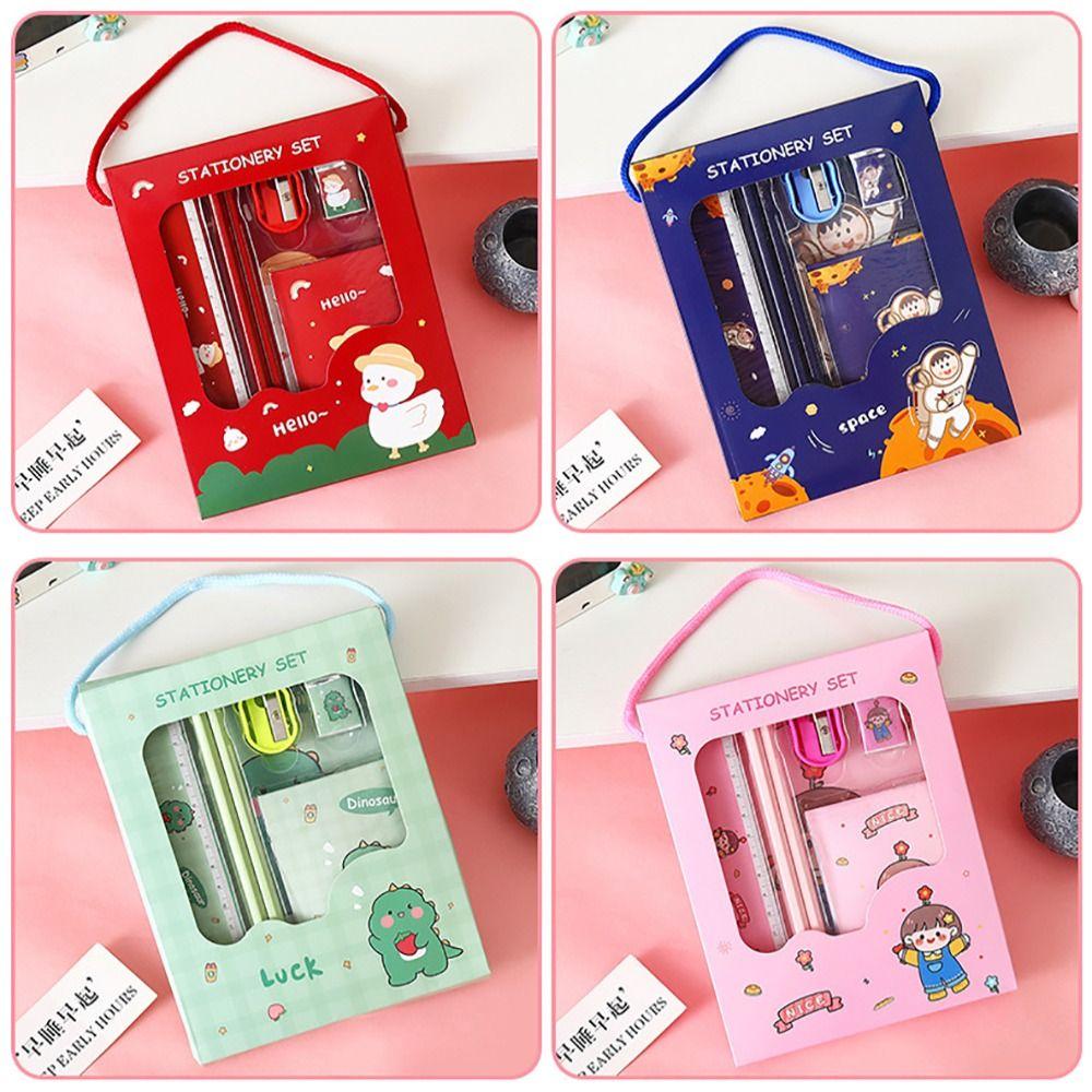 Gift 6 In 1 Stationery Set Erasers Kindergarten Birthday Gift Prizes Cute Study Stationery Set