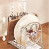 Rustproof Cutting Board Holder Stainless Steel Pot Lid Stand New Pot Lid Rack  For Cabinet