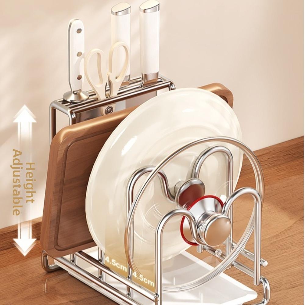 Rustproof Cutting Board Holder Stainless Steel Pot Lid Stand New Pot Lid Rack For Cabinet