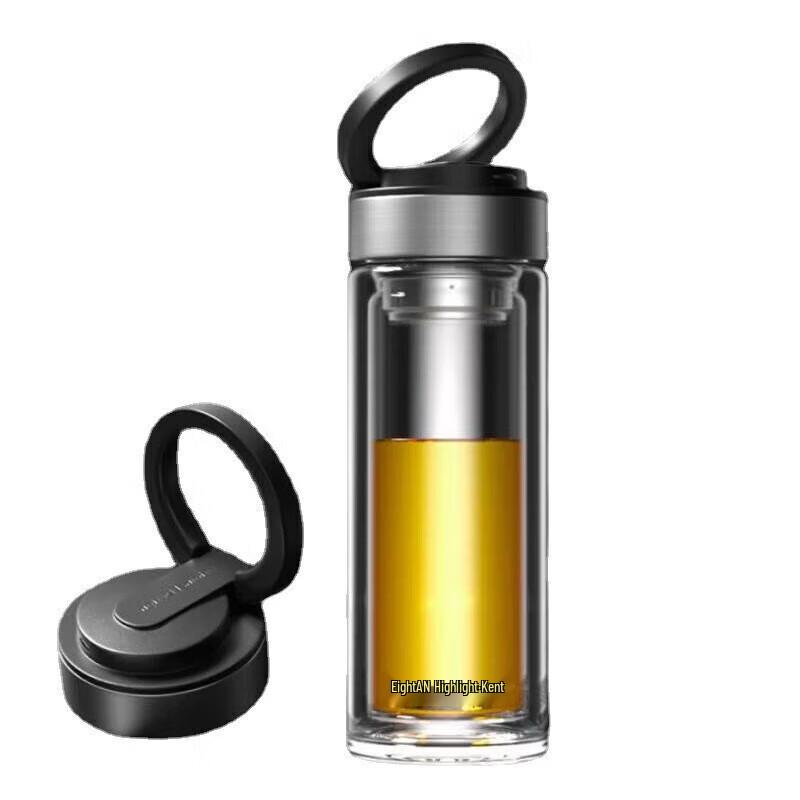 FUGUANG Double-Layer Borosilicate Glass Portable Tea Cup
