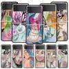 Чехол для телефона Paris Art blue butterfly Girl flower для Samsung Galaxy Z Flip 3 4 5, черный, складной, жесткий защитный чехол для мобильного телефона