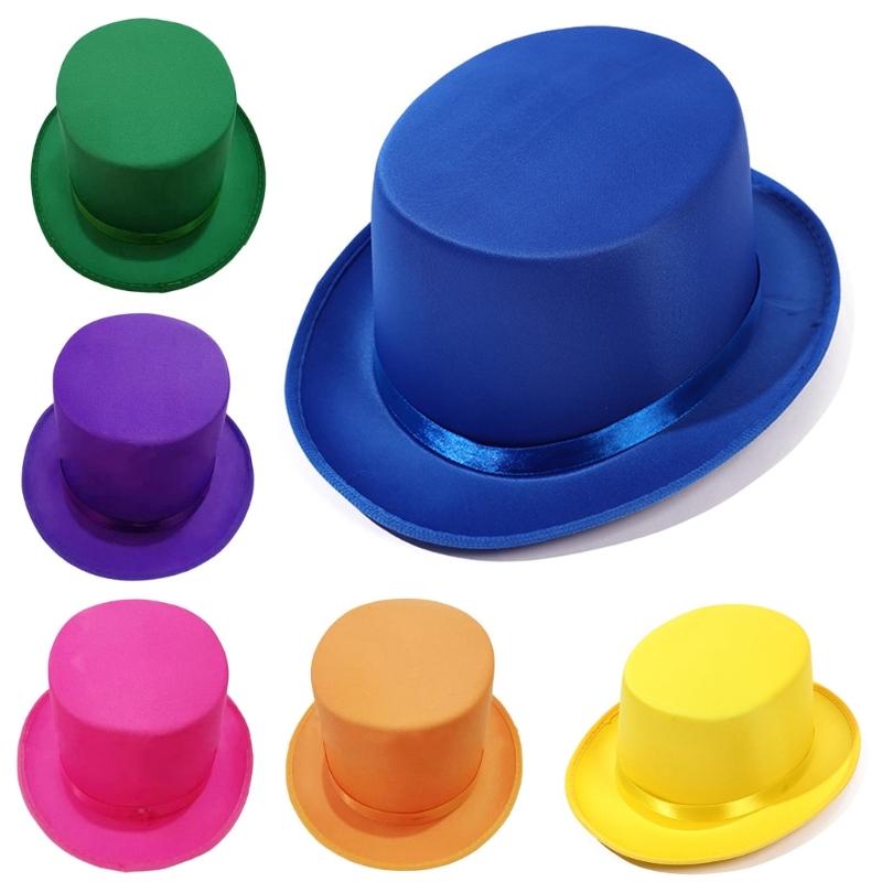 Universal Trilby Hat for Gentlemen Magicians Carnivals Trilby Hat Thicken Flat Top Hat for Gentlemen Casual Gathering