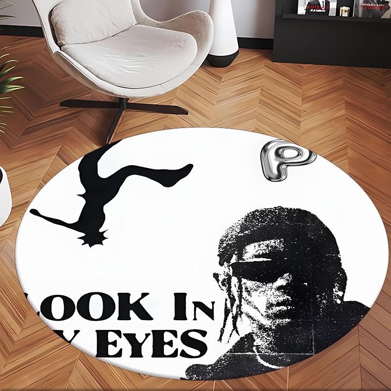 Travis Scott (1) Round Office Rug Decorative Floor Rug for Office Bedroom Living Room and Home Space