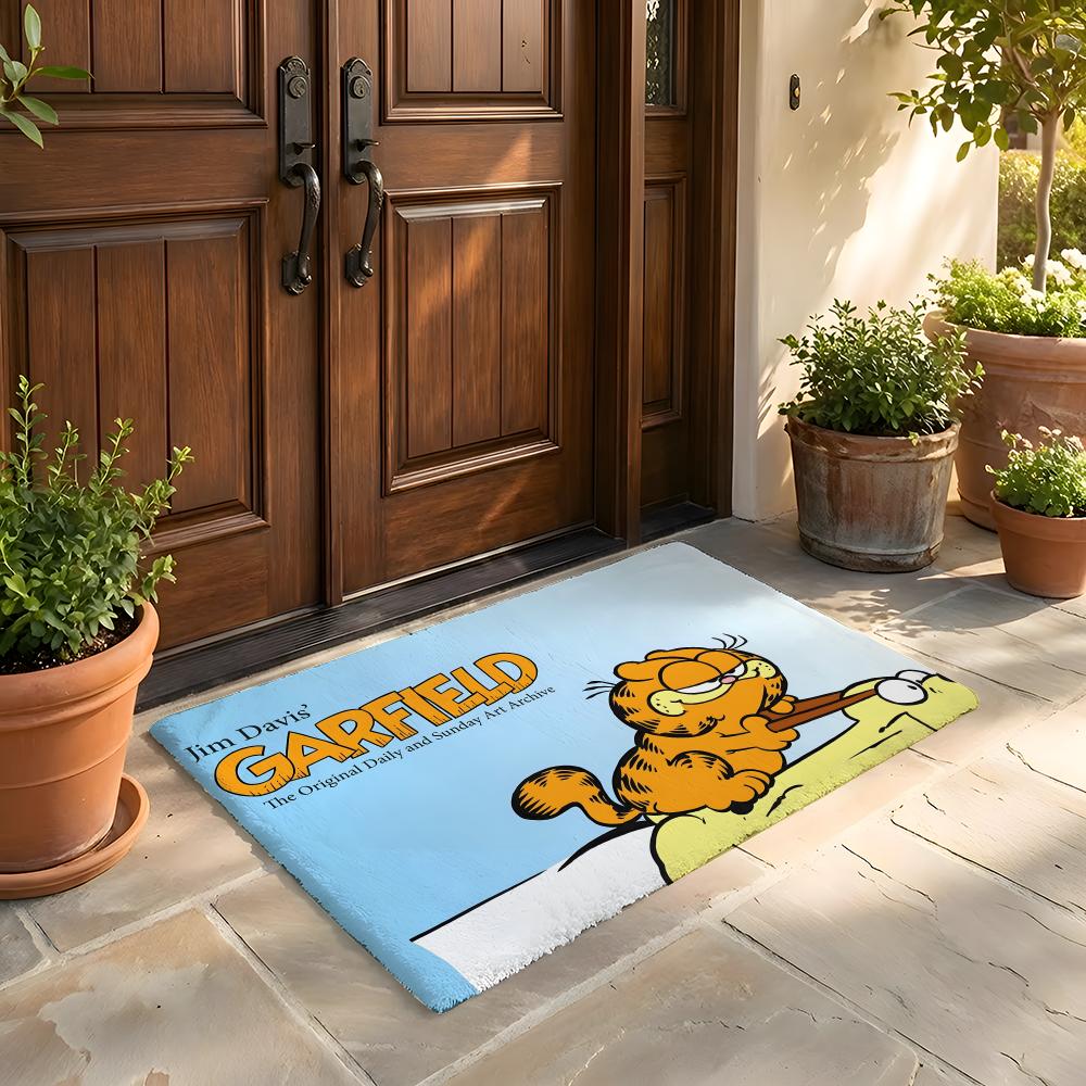 Floor Mat Soft Flannel Rug Non Slip Absorbent Mat for Bathroom Bedroom Home Decor A G G Garfield